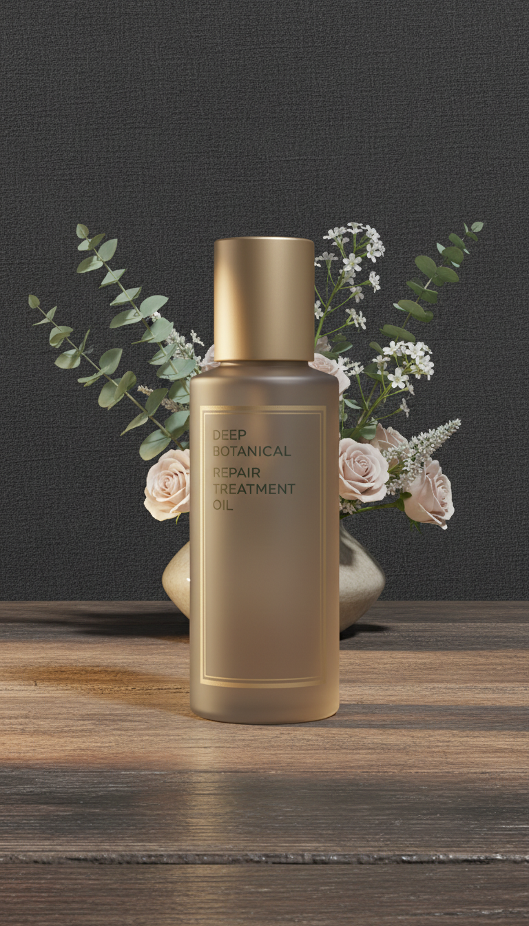 Botanical restorative care oil in a new setting