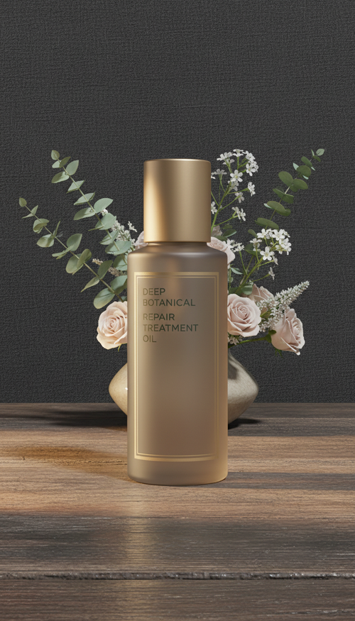 Botanical restorative care oil in a new setting