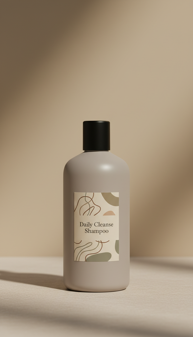 Bloc. Daily Cleanse Shampoo, Default product angle is a 3/4 front shot at eye level on matte stone or wood...