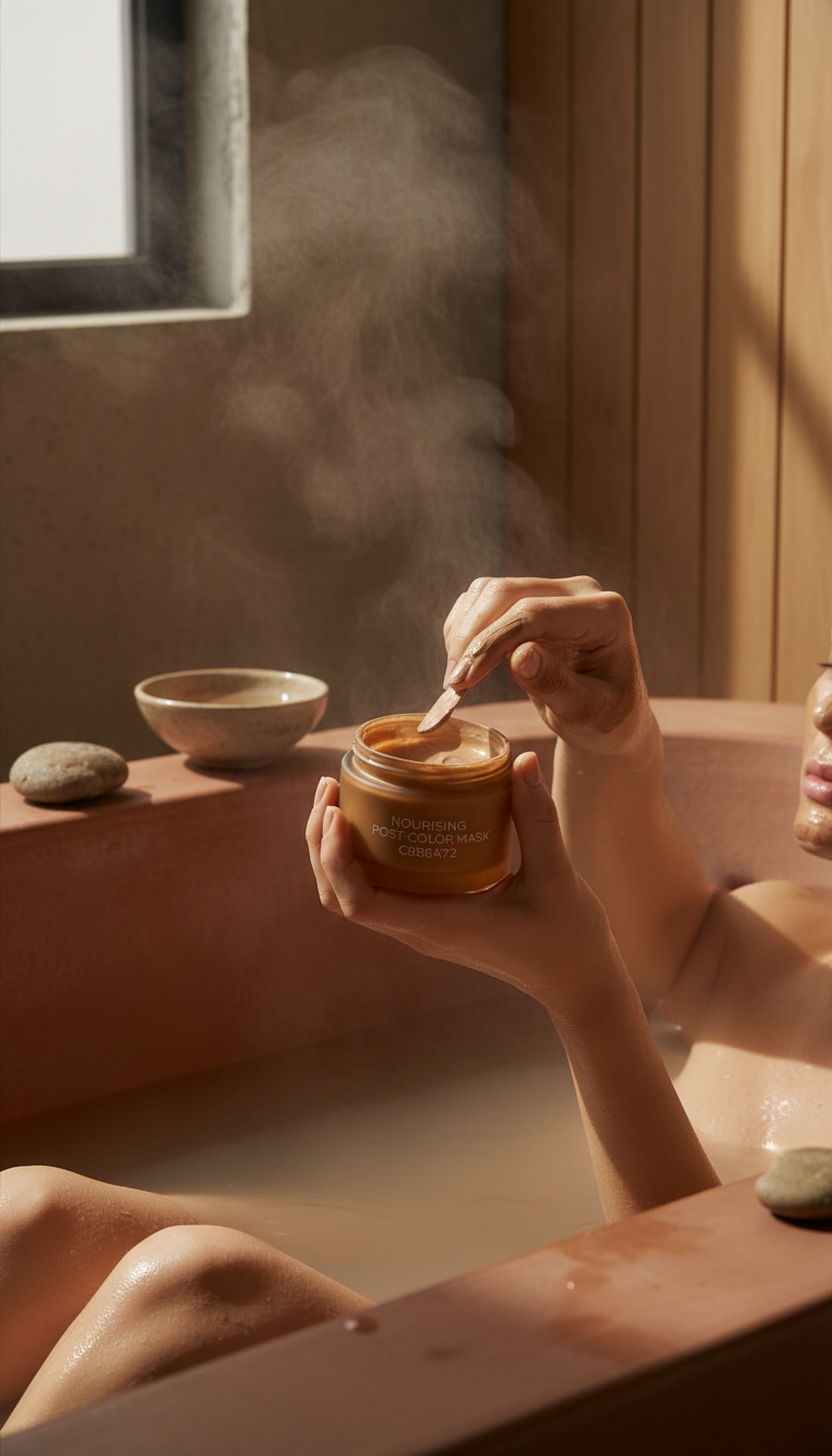 Post-Color Nourishing Mask in use